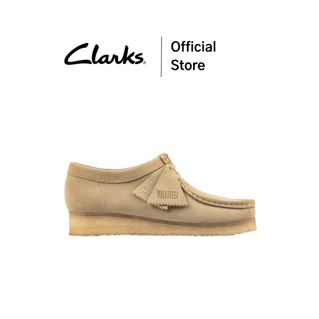 ♞,♘,♙Clarks  รุ่น WALLABEE สี MAPLE SUEDE รองเท้าผ้าใบผู้หญิง รองเท้าSNEAKER(รองเท้าสนีกเกอร์) หนัง