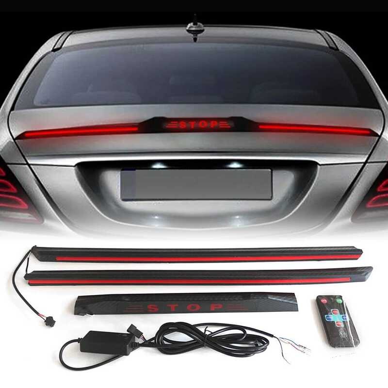 C Dynamic Car Spoiler Brake Light Strip Universal Car Spoiler Led Light 50Inch Three-Stage Rear Led
