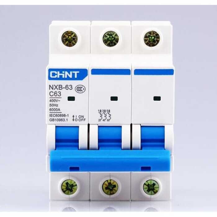 Zhengtai เซอร์กิตเบรกเกอร์ NXB-63 3P C63 C40 C32 C20 สวิตช์อากาศสามขั้ว 400V50HZ6000A