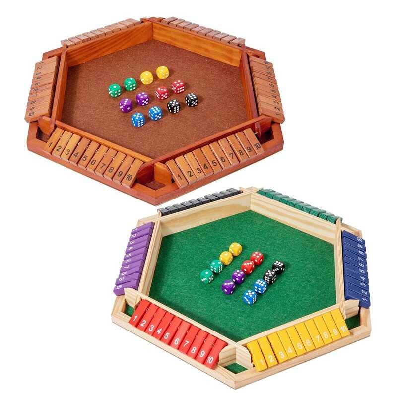 Shut The Box D Board Wooden Flaps & Ds Game Pub Bar Party Supplies Family Entertainment for Kids & s