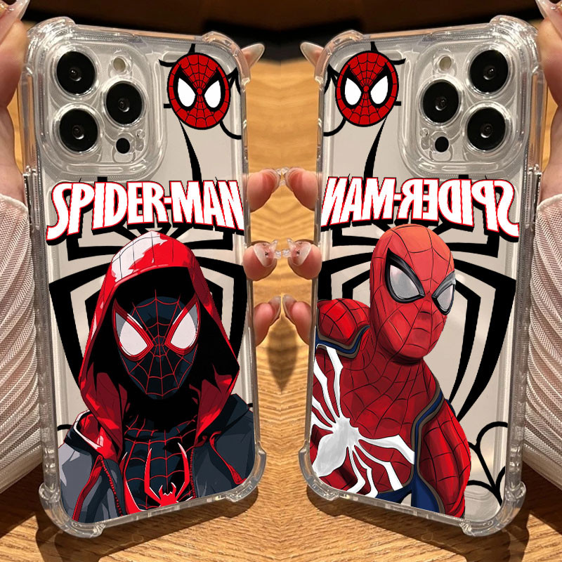 Marvel Spiderman Miles Moralesโปร่งใสสําหรับIphone 17 Pro 16E 11 12 13 14 15 16 Pro Max 17 Air 11 Pl