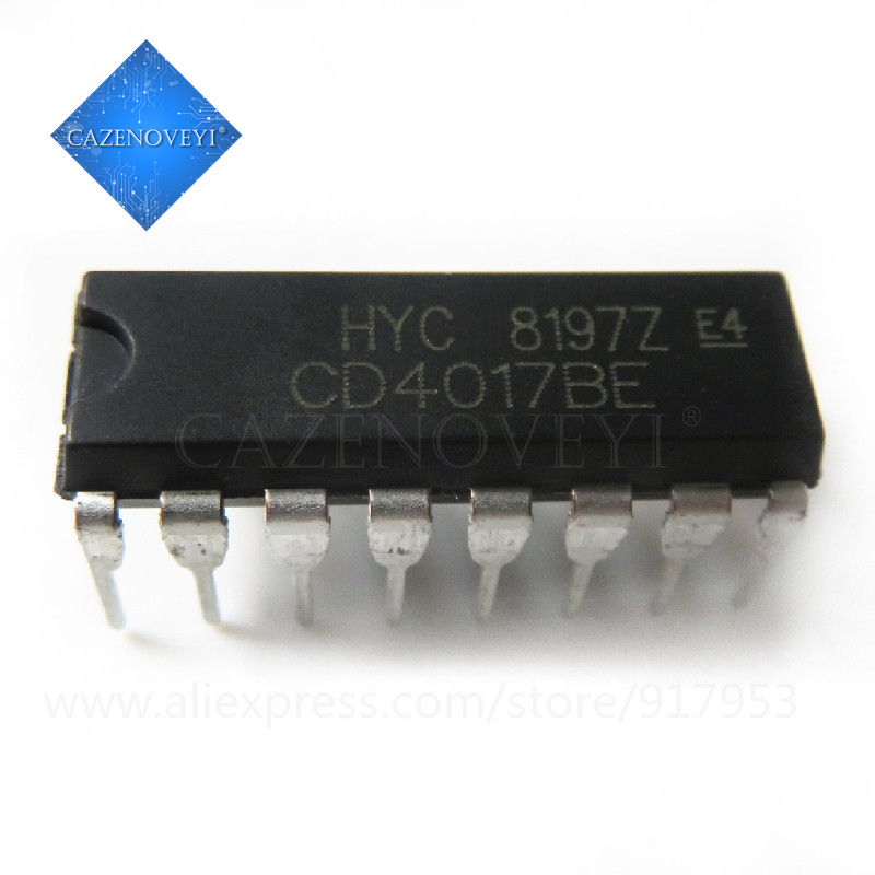 10 ชิ้น CD4017BE DIP16 CD4017 DIP CD4017B ใหม่และ IC