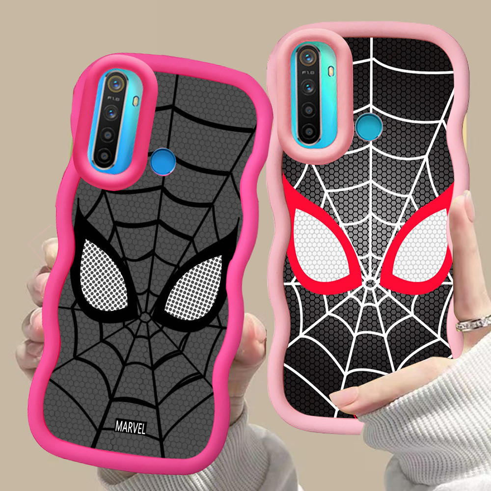 MERAH D-27 Spiderman สีชมพูสีแดงสําหรับ OPPO A31 A91 Reno 3 Realme 5 6i 5i 5s สีดํา