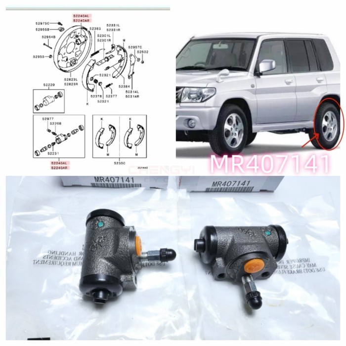 Rear Wheel Brake Cylinder Assy Rear Brake Fit For Pajero Montero IO Shogun Pinin TR4 Outlander CU4W