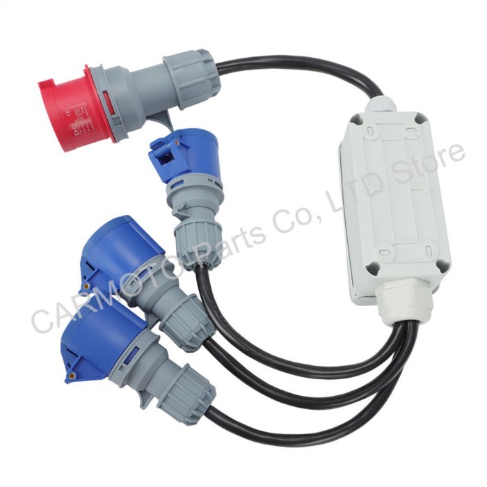 MCB 3 PHASE SPLITTER DISTRIBUTION BOX | 32A to 3x 16A 3 PIN Single Phase Breaker