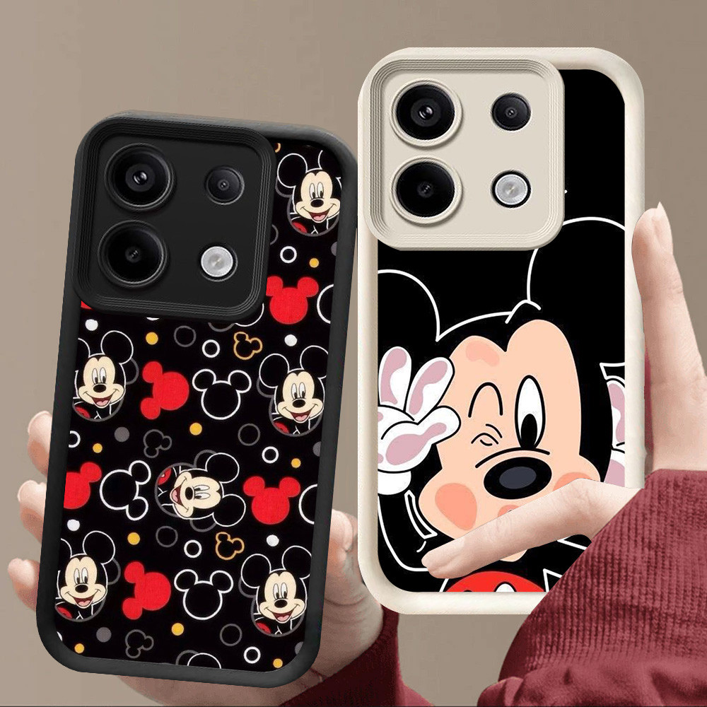 R11 Mickey Mouse Casing สําหรับ Infinix Tecno Note Zero 30 Pova 5 Pro 5G สีดําและสีขาว