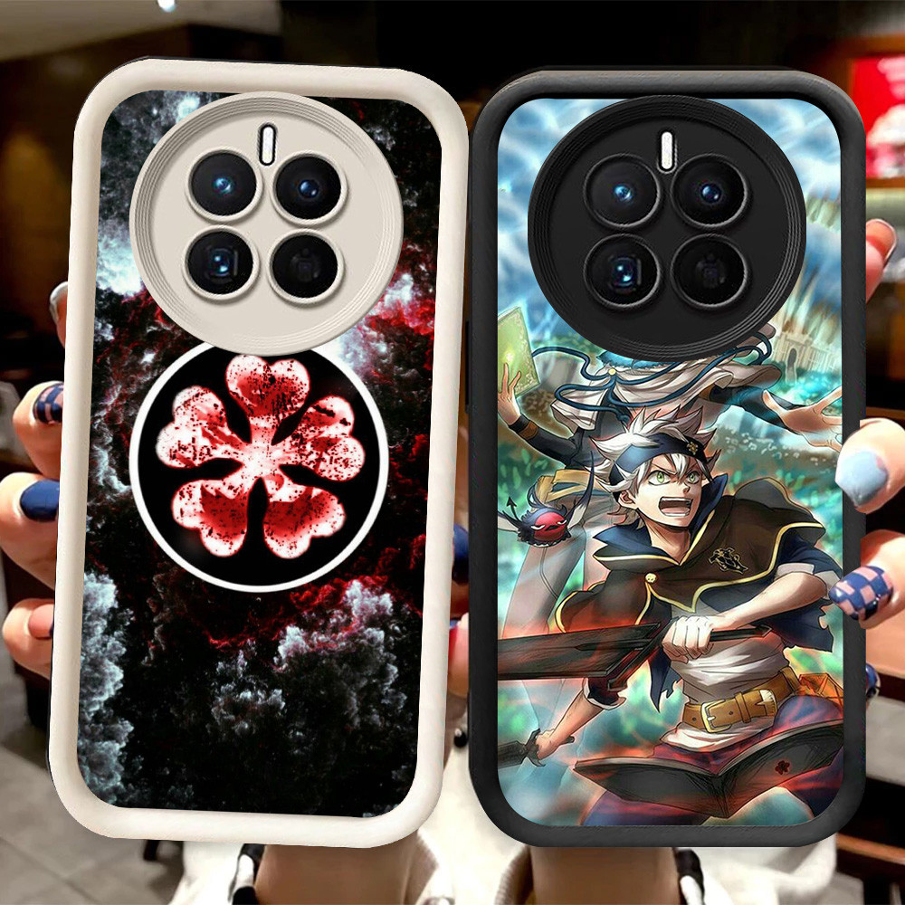 R96 Black Clover Casing สําหรับ Realme 12X 12 Pro Plus Lite 5G สีดําและสีขาว