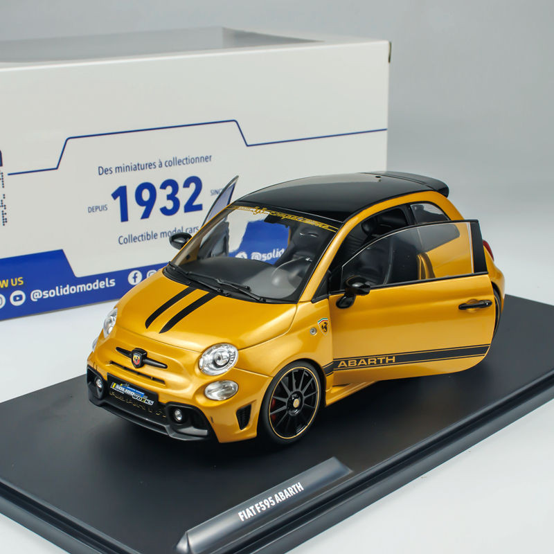 Solido 1: 18 FIAT F595 ABARTH 2024 ABARTH โมเดลรถโลหะผสมผลิตภัณฑ์สําเร็จรูป