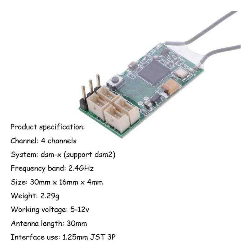 ▥ Cm410x DSMX Dsm2 2.4G 4Ch ตัวรับสัญญาณ PPM สําหรับ Spektrum Dx6i Dx8 Dx9 Devo10 เครื่องส่งสัญ