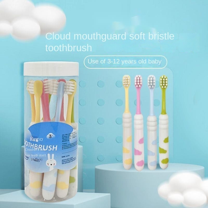 Kenu แปรงสีฟันเด็กการ์ตูนเมฆน่ารัก 10 แพ็คขนแปรงนุ่มละเอียดพิเศษเด็กน่ารักแปรงสีฟันเด็กทารกหัวเล็ก