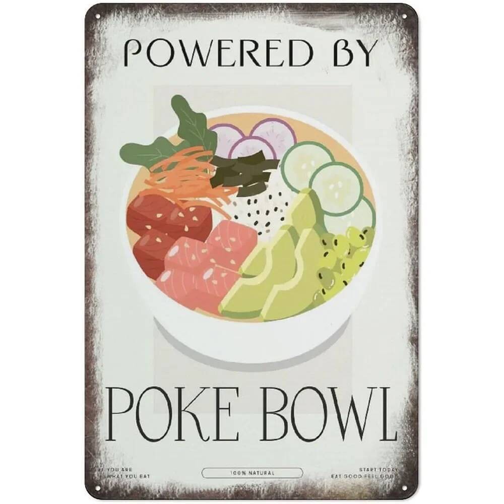 ขับเคลื่อนโดย Poke Bowl Art โปสเตอร์อาหาร Market โปสเตอร์รับประทานอาหารสนุก Office Wall โปสเตอร์กาแฟ