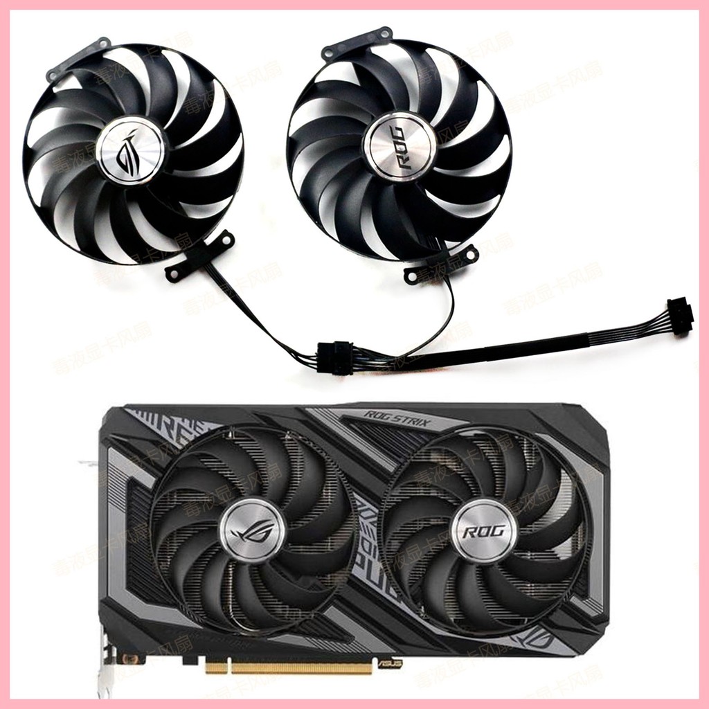 ASUS/Asus RX 6600XT Raptor ROG STRIX OC กราฟิกการ์ดพัดลมระบายความร้อน Dual Ball อุณหภูมิควบคุม