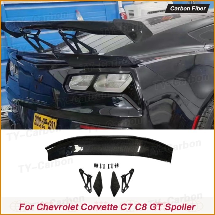 High Quality Real Carbon Fiber Rear Trunk Wing Spoiler For Chevrolet Corvette C7 C8 Z06 Spoiler Car