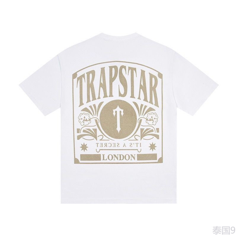 TRAPSTAR เสื้อยืดผ้าฝ้ายแท้ ออกแบบลายตัวอักษรย้อนยุค สไตล์อังกฤษ trendy