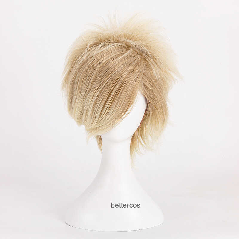 Hetalia Denmark Cosplay Wig สีบราวน์ทอง ทำจากผ้าลินินและไหม สำหรับคอสเพลย์