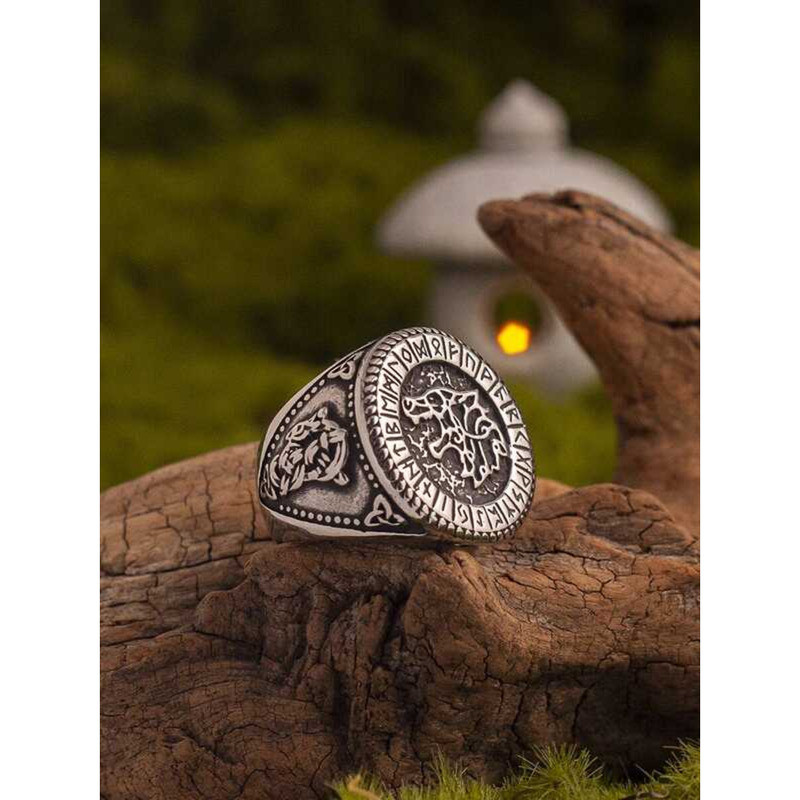 เพerring ฟิเนอร์ล สไตล์ปีศาจฆ่าพระเจ้าหมาป่า จากเทพนิยายนอร์ส ไซซ์สำหรับชาย