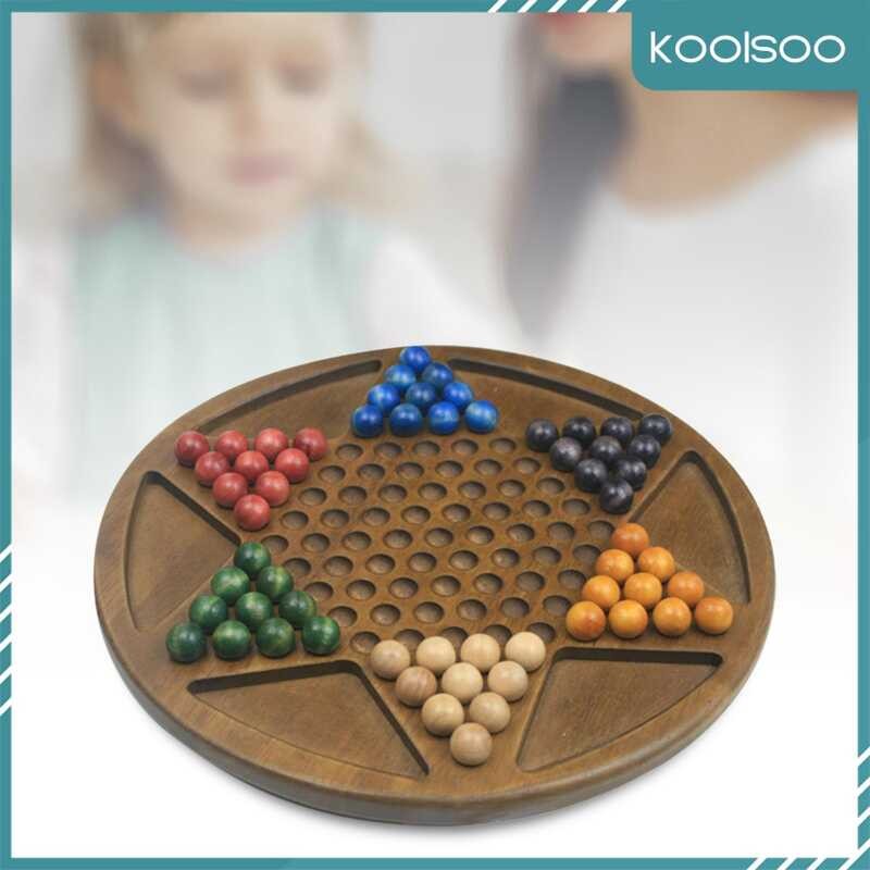 ❤ Koolsoo Chinese Checkers Set 60 Wood Marbles, Handmade Holiday Gifts, 13.78 Inches, Xmas Pres