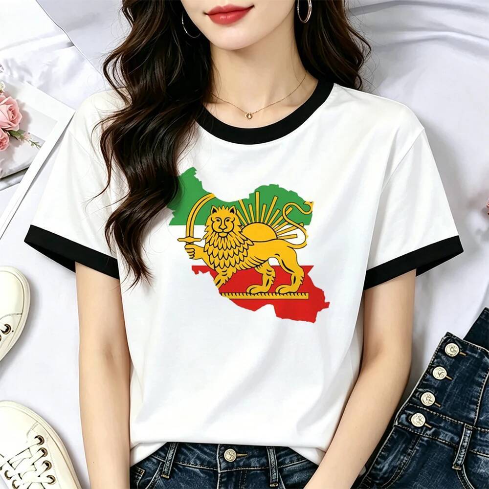 Iran top tees ผู้หญิงเกาหลีแฟชั่นมังงะ dollette Psychedelic ฤดูร้อน tshirt emo dollette kawaii ฤดูร้