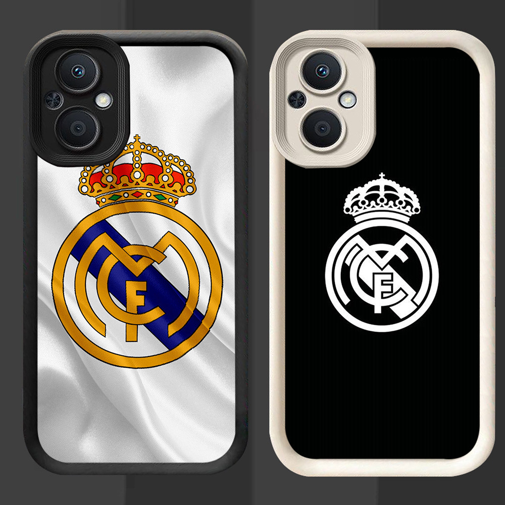 R80 Real-Madrid Casing สําหรับ OPPO Reno 8Z 7 7Z 8 Lite 5G สีดําและสีขาว