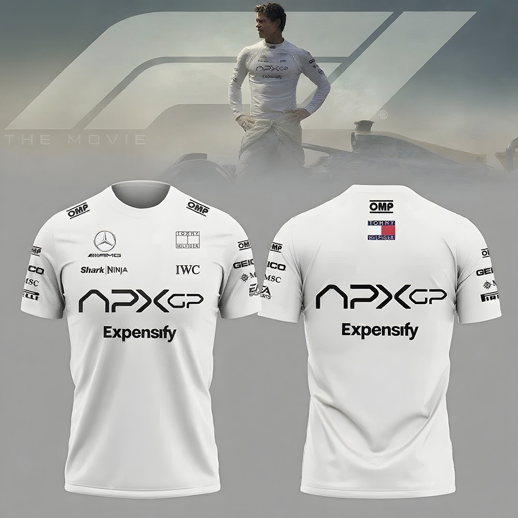 2025 ชุดแข่ง F1 ใหม่ล่าสุด + APX GP ทีม F1 ฤดูร้อนผู้ชายและผู้หญิงเสื้อยืดแขนสั้น