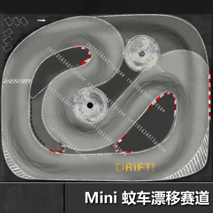 Professional Circuit for RW00 DRZ GLD BMX Mini Cars, Realistic Racing Layout 1/28 Scale Mini-Z RC D