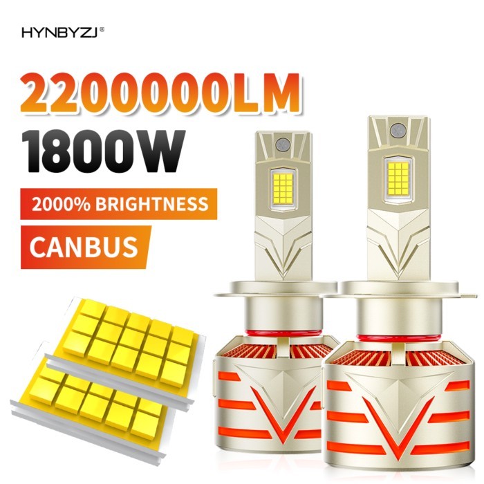 2200000LM H11 H7 LED Headlight Bulb H1 9005 9006 H4 Turbo Headlamps 6500K White Headlights Bulb for