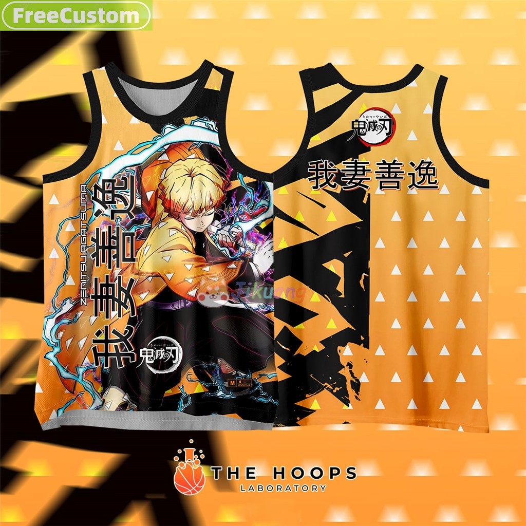 2025 สําหรับครอบครัวKill DEMON SLAYER ANIME SHORT SLEEVES TANJIRO NEZUKO AKAZA COSPLAY; เสื้อบาสเก็ต