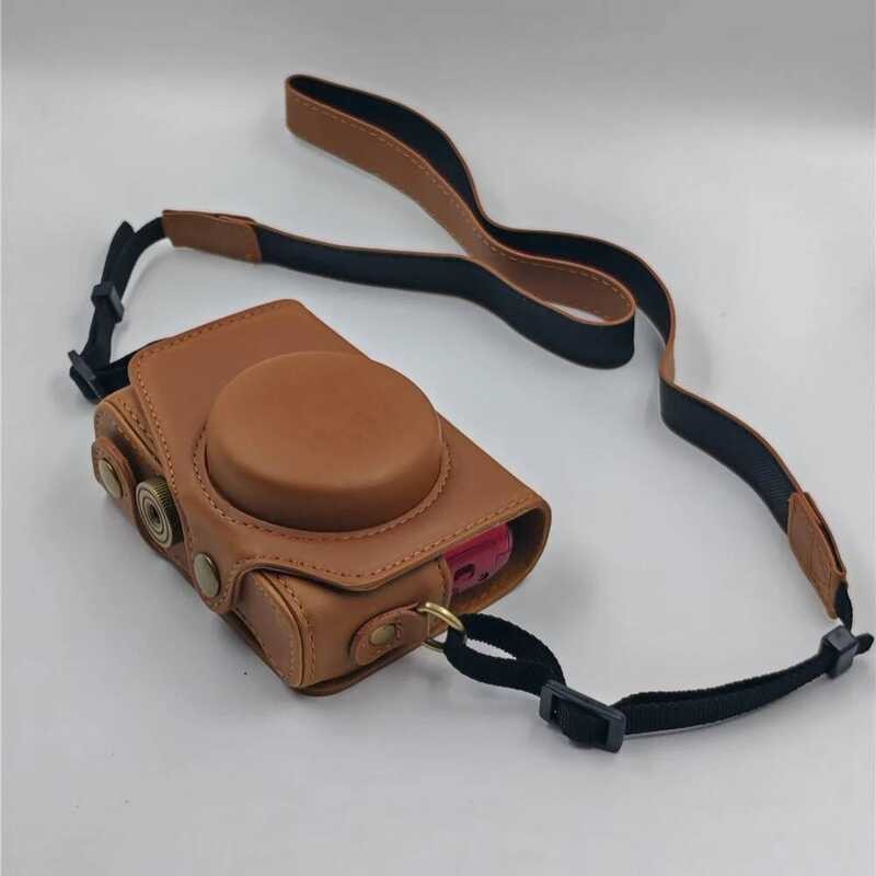 ▥ Sx740hs PU กระเป๋ากล้องหนังสําหรับ Canon Sx740 HS Sx730 Sx730hs Sx720 Sx720hs Full Body พร้อม