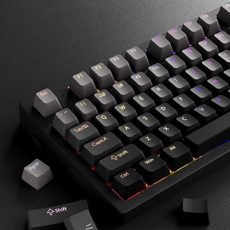 สีดําสีเทาสลักเชิงบวกไล่โทนสีวูติ้งปุ่มกดที่กําหนดเองที่ไม่ซ้ํากันปรับให้เข้ากับจาก ace68/87/108 คีย