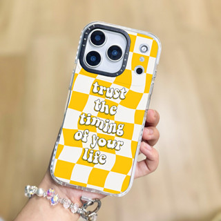 สีเหลือง Checkerboard ตัวอักษรไร้สายชาร์จแม่เหล็กสําหรับ IPh…