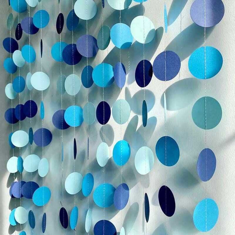 4M Blue Ocean Series วงกลมธงดึงปาร์ตี้พื้นหลังจี้ตกแต่ง