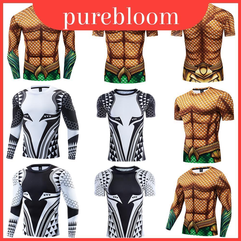 Sleeve Aquaman 3d Print Mens T-shirt With Flat Lock Stitching For Comfort**
