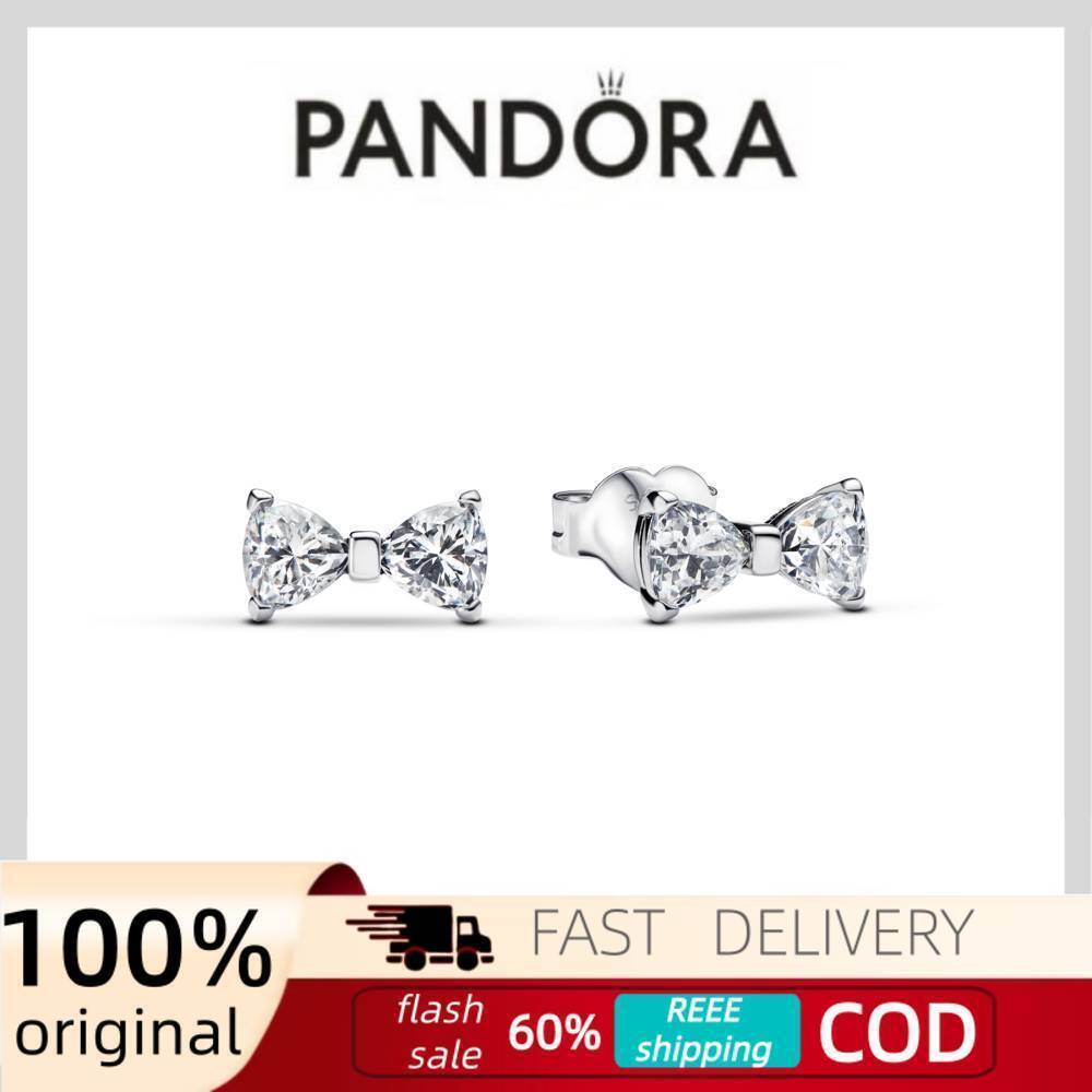 Pandora Silver Bow Sterling Silver Stud Earrings