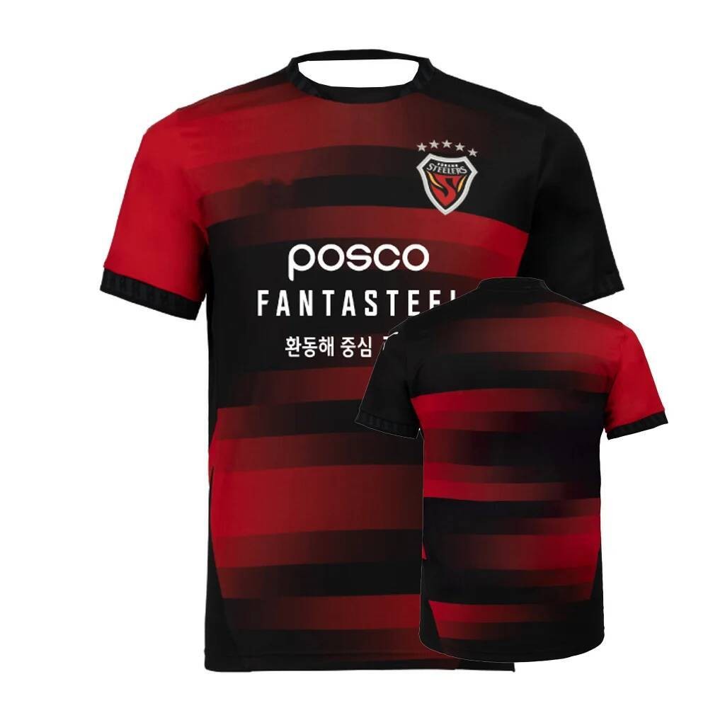 Pohang Steelers Unisex 2025 K1 สินค้าใหม่ Home Football Jerseys Away 3D พิมพ์เสื้อยืดชุดใหม่ผู้ใหญ่ 
