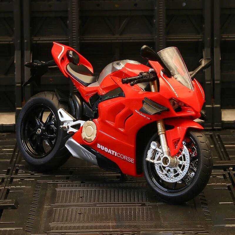 C 1:12 Panigale V4s Alloy Racing Cross-Counry Moorcycle Model Simulaion Toy Sree Moorcycle Model Co