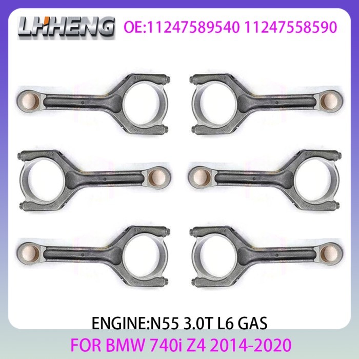 N55 6PCS Connecting Con Rod New Set 3.0L 3.0 L T L6 GAS For BMW 130i 235i 330i 435i X1 X3 X4 X5 Z4
