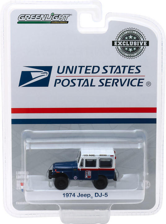 GreenLight GreenLight 1: 64 1974 Jeep DJ-5 U _ S _ Mail Civil Mail Jeep Out of Print Car Model