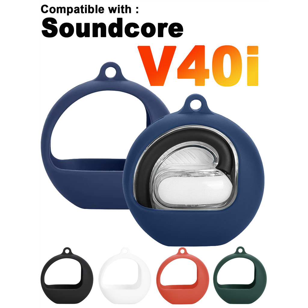 เคสป้องกันหูฟังซิลิโคนสําหรับ Anker SoundCore V40i เกราะป้องกันกันฝุ่นแบบซักได้ นิ่ม พร้อมพวงกุญแจ