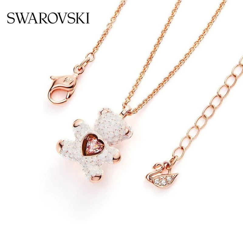 ♞,♘,♙ของแท้100% Swarovsk แท้ i สร้อยคอ สร้อยคอจี้ Teddy Bear Pendant necklace สร้อยคอพร้อมจี้ผู้หญิ