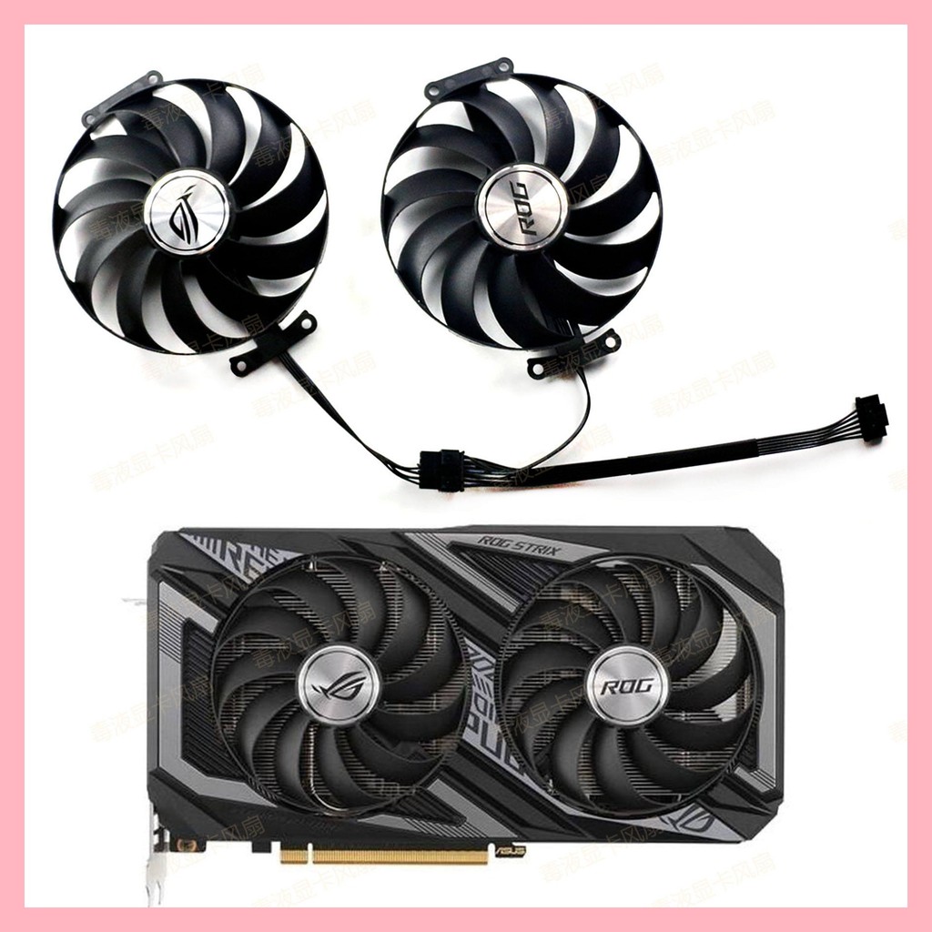 ASUS/ASUS RX 6600XT Raptor ROG STRIX OC กราฟิกการ์ดพัดลมระบายความร้อน Dual Ball อุณหภูมิควบคุม