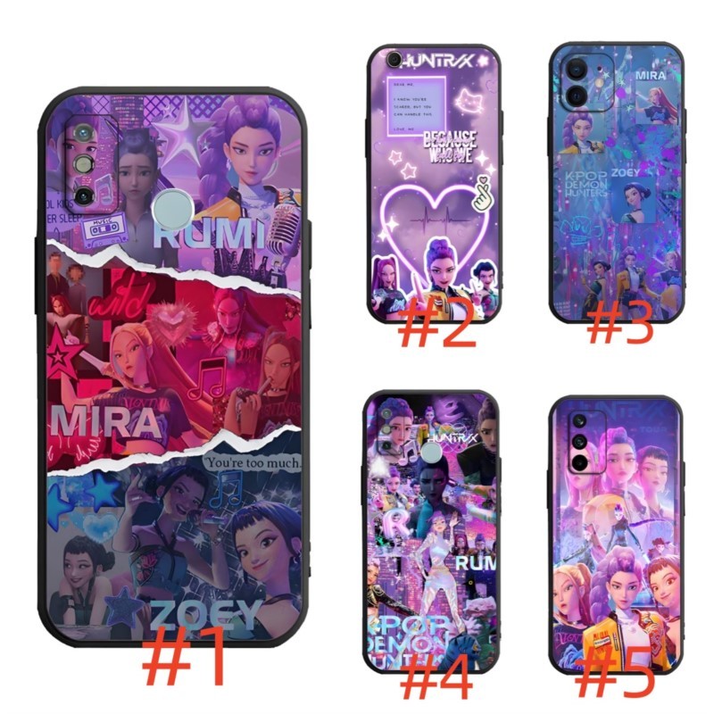 สําหรับ iPhone X XR 11 12 13 14 15 Mini Pro Max Plus TH1 สีดําเคสโทรศัพท์นุ่ม KPop Demon Hunters