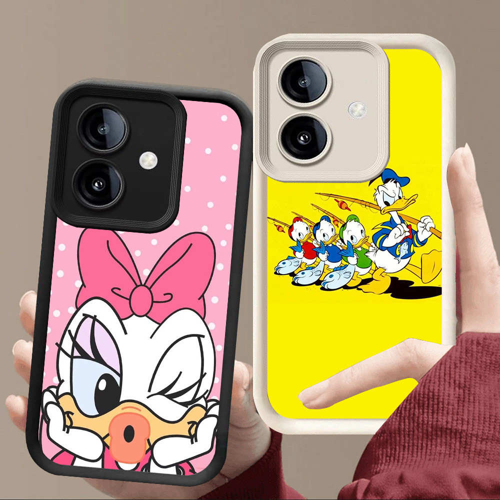 R59 โดนัลด์ดั๊กปลอกสําหรับ Samsung A06 A04E F04 A05 M04 A04 สีดําและสีขาว