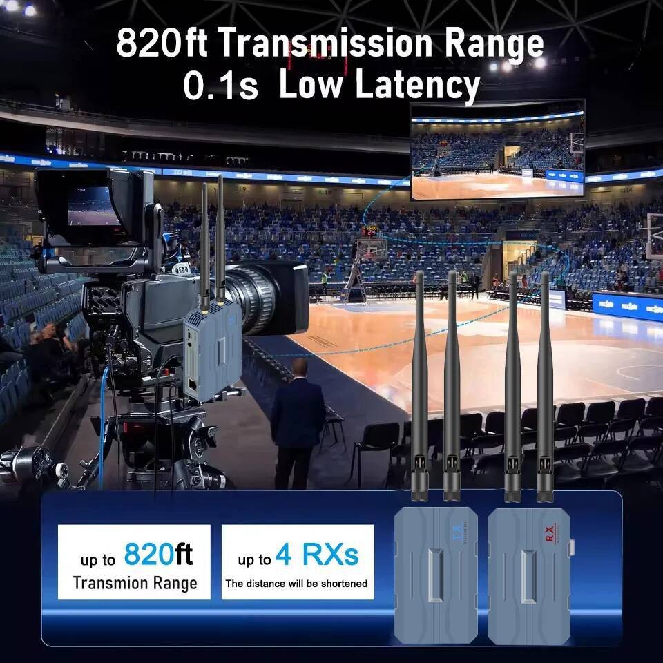 1080P 4K HDMI Extender 250m Wireless Video Transmitter และตัวรับสัญญาณ HDMI VGA Output & 150 M RJ45 