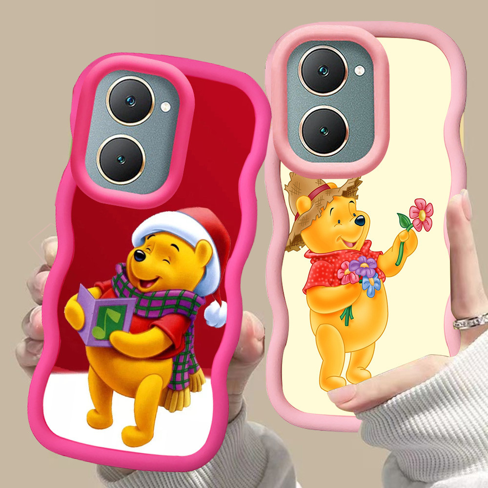 MERAH D-6 Winnie the Pooh Pink red Casing สําหรับ VIVO Y03t Y27 Y03 Y18 Y18E Y27s Y18i Y36 สีดํา
