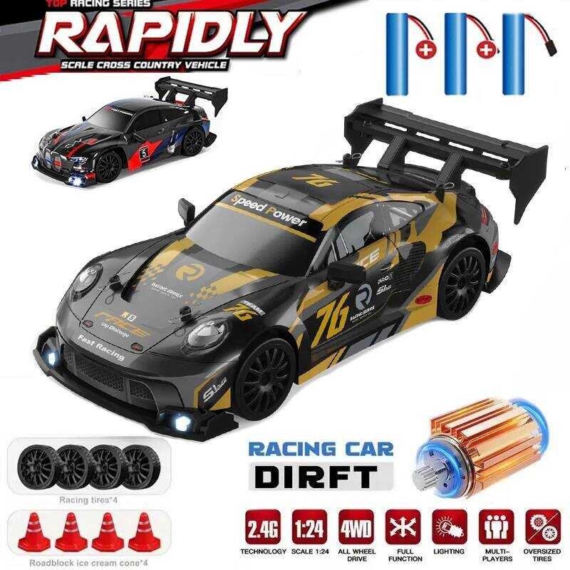 C 4Wd RC Car With LED Remote Control Cars High Speed Fast Drift Racing 2.4G Radio RTR Vehicle GTRPR