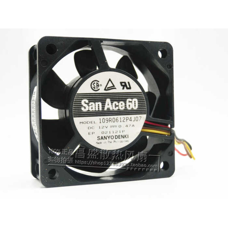 SANYO SANYO พัดลมปริมาณอากาศขนาดใหญ่ 6 ซม. 6025 12V 0.47 A 109R0612P4J07 wangf3