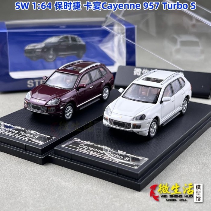พร้อมสต็อก 1: 64 Porsche Cayenne Cayenne 957 โมเดลรถโลหะผสม Turbo S