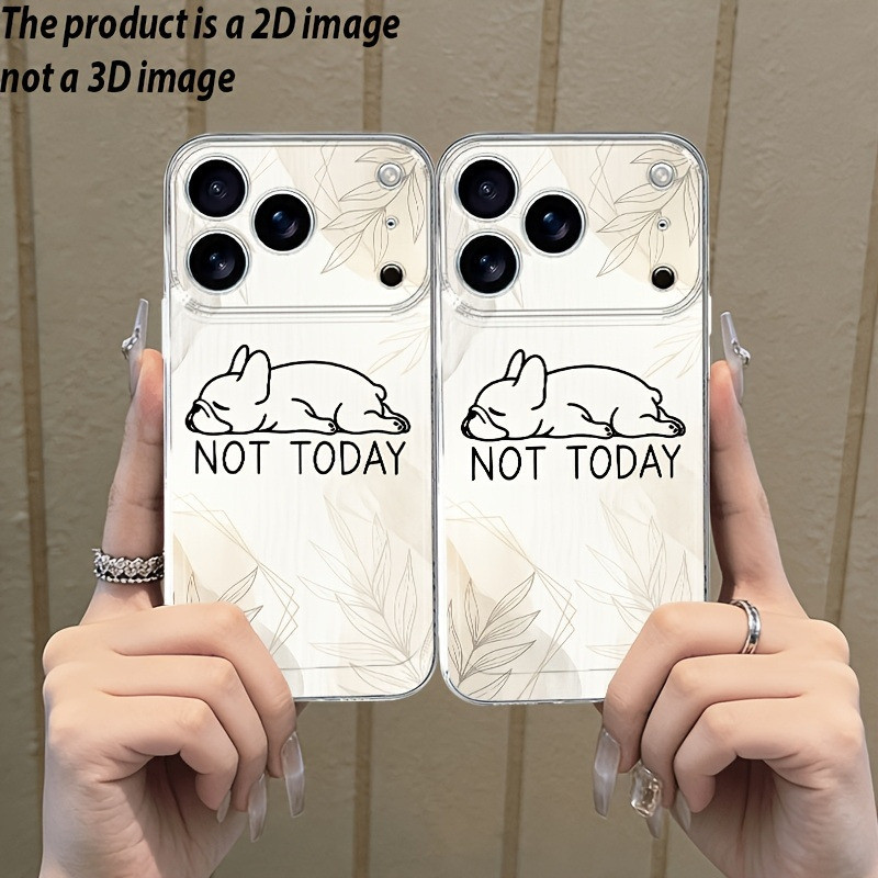 (สต๊อกสินค้าในพื้นที่) Sleeping Bunny Not Today Phone Case Soft Tpu Case With Clear Back| สําหรับ Ip