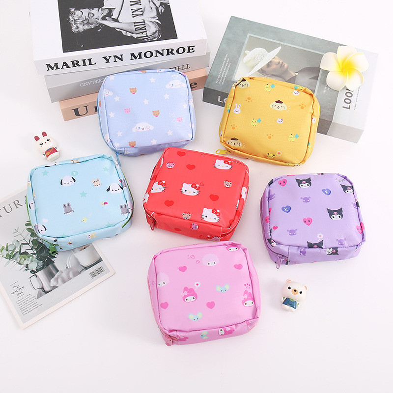 กระเป๋าเก็บเครื่องสําอางแบบพกพาลาย Kuromi Melody Cinnamoroll ของใช้ประจําวันสําหรับ