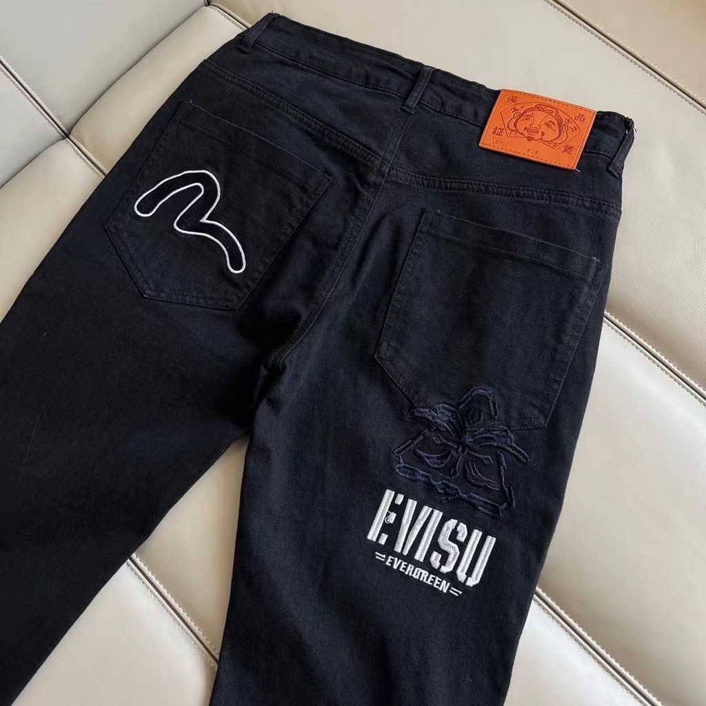 EVISU กางเกงยีนส์.slim fit ลายปักแนวแฟชัน ใส่ง่ายสำหรับทุกวัน